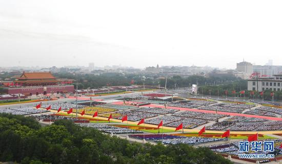 7月1日上午,庆祝中国共产党成立100周年大会在北京天安门广场隆重举行。新华社记者 任超 摄