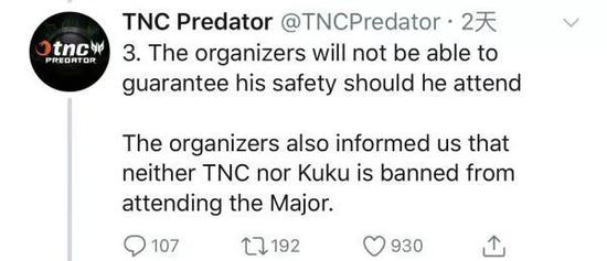 ▲TNC推特截图
