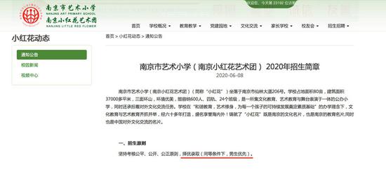 南京市艺术小学一年级2020年招生简章的截图