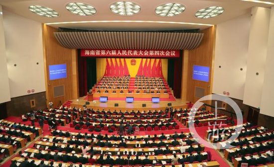 ▲1月24日,海南省第六届人民代表大会第四次会议开幕。图片来源/海南人大网