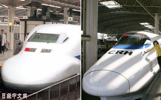 日本的新干线车辆和中国高铁车辆