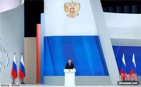當地時間2024年2月29日，俄羅斯總統普京向俄羅斯聯邦會議（議會）發表年度國情谘文。