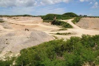 ▲位于宫古岛东部的采石场(日本《冲绳时报》网站)