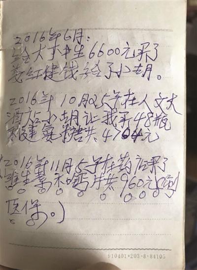 老人的记账本上,保健品价格惊人
