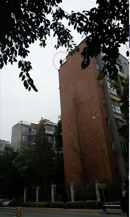 成都商报:四川乐山1名少女从7楼楼顶跳下 围观市民惊呼(图)