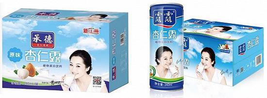 承德杏仁露(左)以及更多人熟知的露露杏仁露(右)