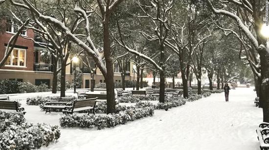 美国佛罗里达州州府塔拉哈西记录到28年来首次可测量的降雪(来源:美国CNN)