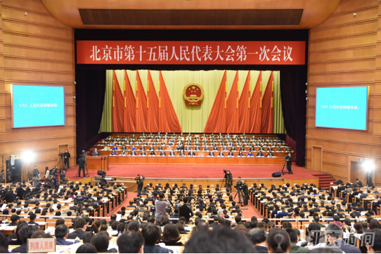 北京市第十五届人民代表大会第一次会议现场