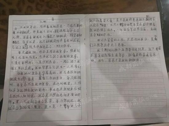 新华社:儿子写作文控诉爸爸：你荣誉背后谁在乎我的悲伤?