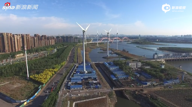 航拍魅力滨海——空中俯瞰滨海中心生态城