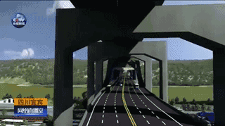 △大桥公路桥面模拟动画