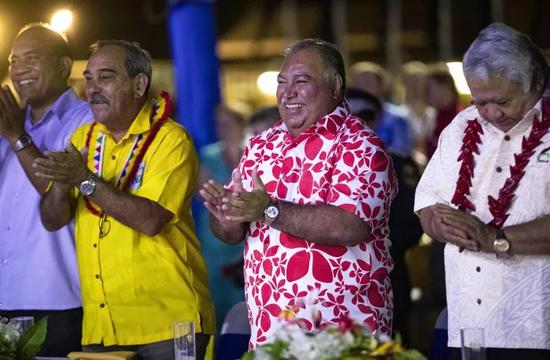 ▲9月3日，瑙鲁总统巴伦·瓦卡出席太平洋岛国论坛开幕式。（美联社）