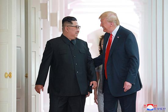 6月12日,特朗普与金正恩在新加坡举行会晤。视觉中国 资料