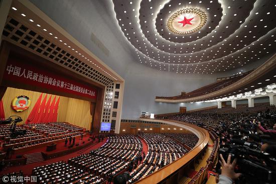 ▲全国政协十三届二次会议开幕 图片来源:视觉中国