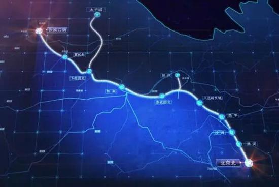 京张高铁线路图