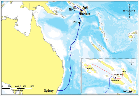 所罗门群岛海底光缆项目示意图（华为官网）