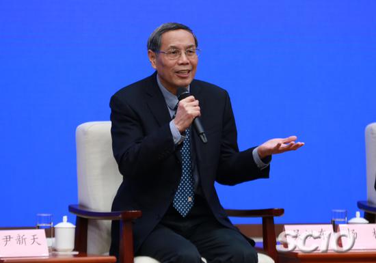 中南财经政法大学原校长吴汉东(刘建 摄)。来源:国新办网站