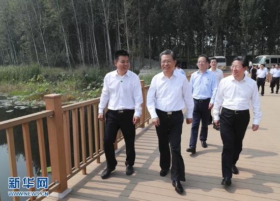 9月9日至11日,中共中央政治局常委、中央纪委书记赵乐际在河北调研。这是9月9日,赵乐际在雄安新区了解规划、建设、治理以及廉政风险防控情况。新华社记者庞兴雷 摄