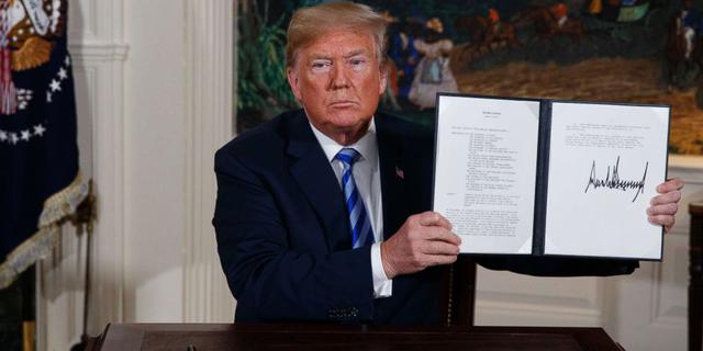 特朗普：美国退出伊朗核协议 还要重启对伊朗的制裁