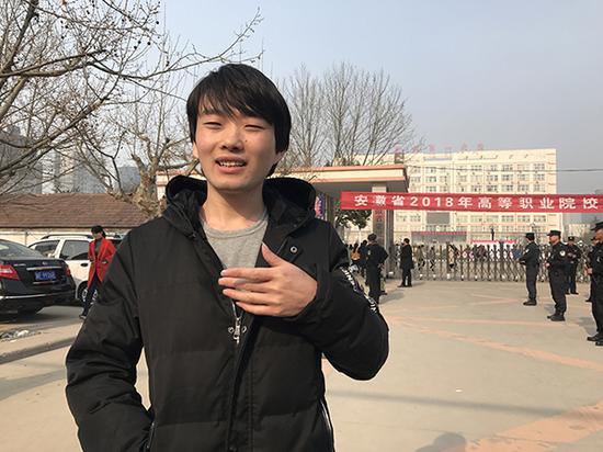 徐孟南参加高考。 澎湃新闻记者 徐笛薇 图