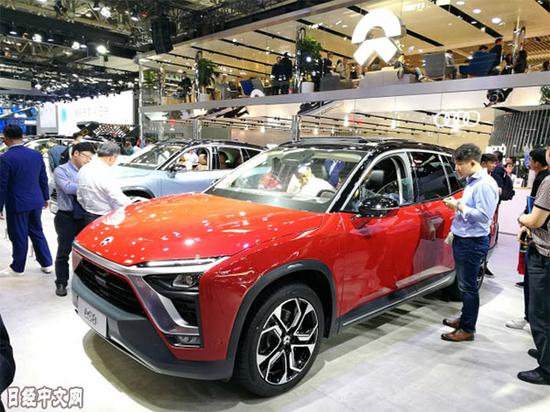 北京车展上的纯电动汽车。