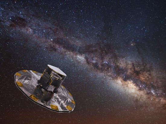∆ 盖亚宇宙飞船绘制的银河系恒星图。图据欧洲航天局