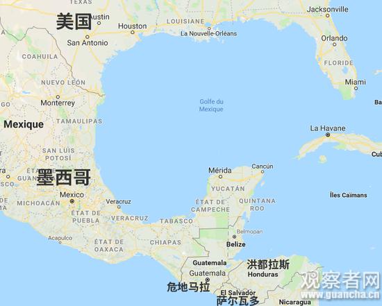 如图所示,洪都拉斯人要穿过危地马拉和墨西哥,才能到达美国。