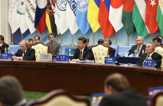 2014年5月21日，亚洲相互协作与信任措施会议第四次峰会在上海举行。中国国家主席习近平主持会议并发表题为《积极树立亚洲安全观共创安全合作新局面》的主旨讲话。