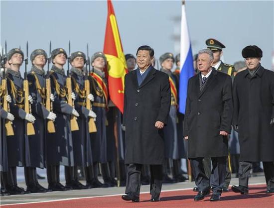 图为2013年3月22日，习近平抵达莫斯科开始对俄罗斯进行国事访问。（谢环驰摄）
