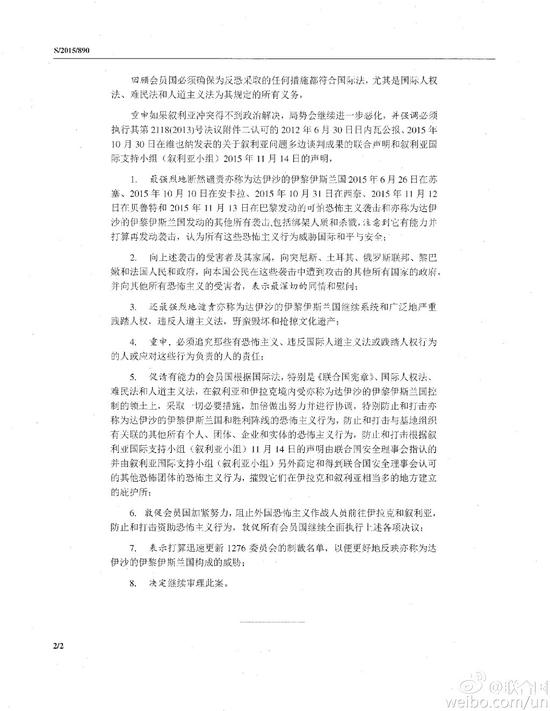 联合国安理会报告书