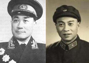 西藏军区司令员张国华中将（图左），新疆军区副司令员何家产少将（图右） ，他们指挥了1962年对印自卫反击战。
