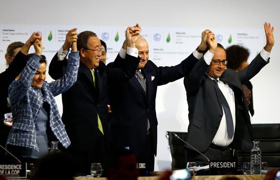 巴黎气候变化大会12日通过历史性《巴黎协定》