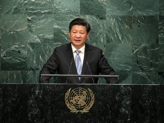 9月28日,习近平在纽约联合国总部出席第70届联合国大会一般性辩论并发表重要讲话。