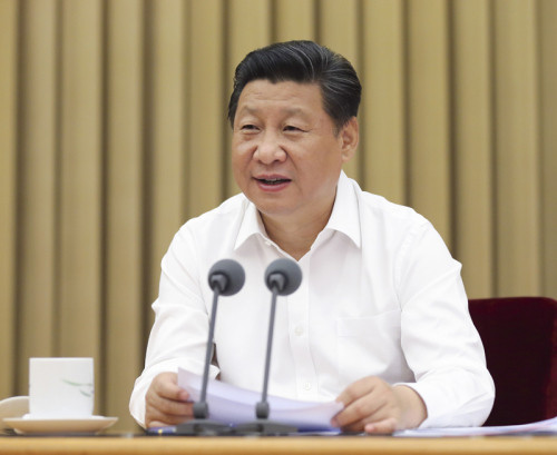 图为：2015年7月6日至7日，中央党的群团工作会议在北京举行。习近平在会上发表重要讲话。