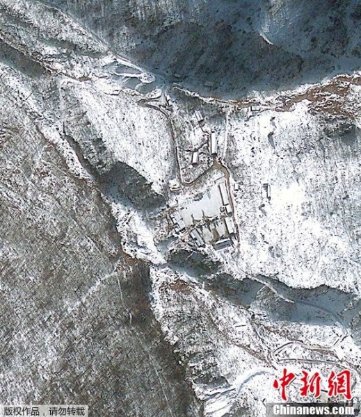2012年1月23日拍摄的朝鲜核试验地。