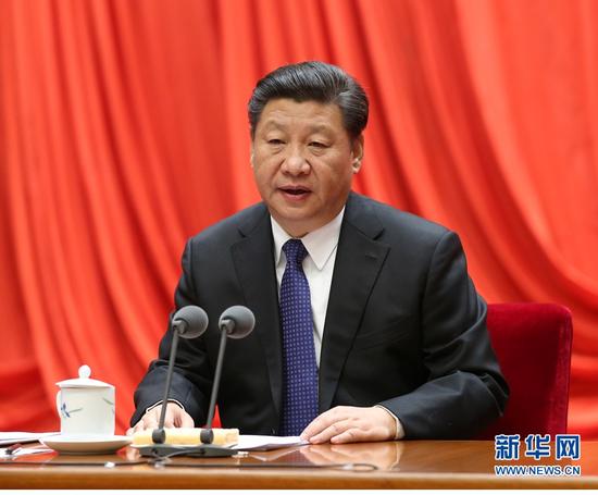 1月12日,中共中央总书记、国家主席、中央军委主席习近平在中国共产党第十八届中央纪律检查委员会第六次全体会议上发表重要讲话。新华社记者马占成摄