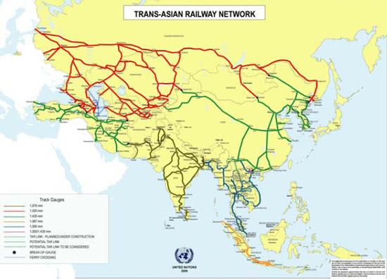 泛亚铁路网图（资料图）