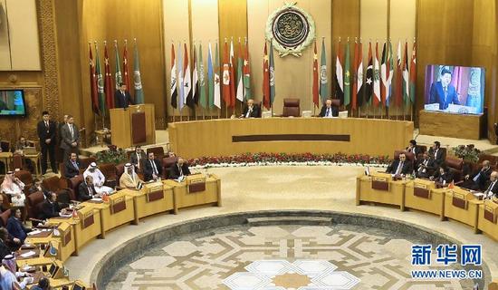 1月21日，国家主席习近平在开罗阿拉伯国家联盟总部发表题为《共同开创中阿关系的美好未来》的重要演讲。 新华社记者 庞兴雷 摄