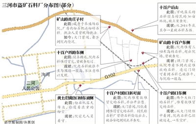 盗矿石料厂分布图