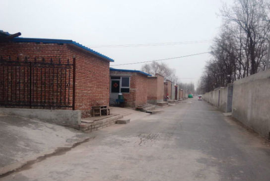拆迁消息传出后，村里家家户户在门前靠路边的空地上盖满了红砖房。