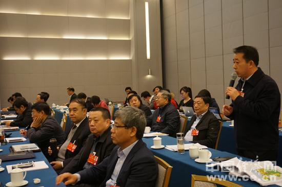 刘炳江委员在会议上发言 中国经济网记者 王晋/摄