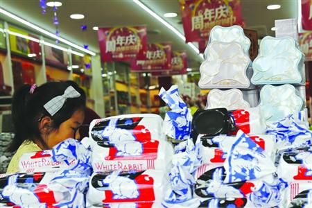 大白兔奶糖换法式包装身价涨9倍 一斤265元 大白兔奶糖换法式包装身价涨9倍 一斤265元