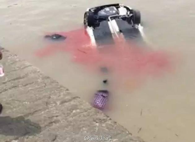 17日下午1点多钟，在温州大门岛的月亮湾沙滩上，一辆白色现代轿车在倒车时突然失控，一路倒退开进大海。