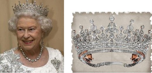 资料图：伊丽莎白女王及王冠。
