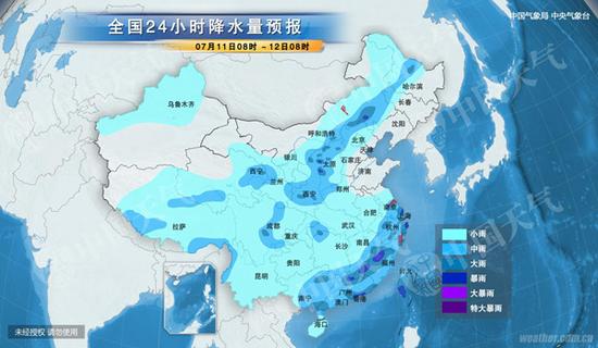 今天，福建、浙江、江苏等省局地仍有强降雨。