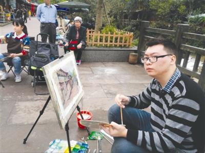 林一在画画受访者供图