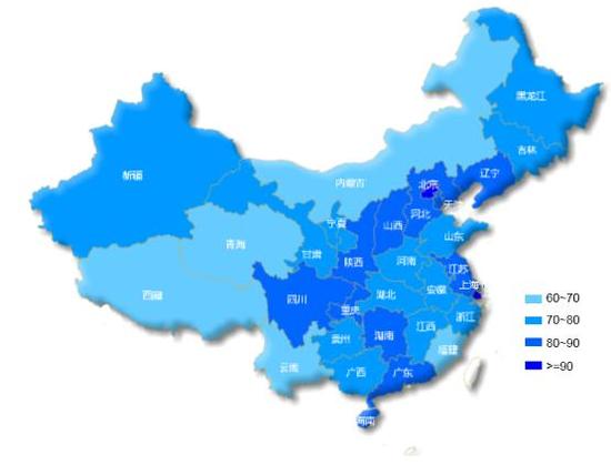 附图  31省（市）12345热线服务质量（分）