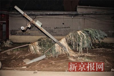 洪灾过后的村庄一片狼藉