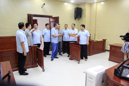 山西省阳泉市郊区法院领导到新乐法院参观交流