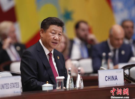 9月4日，中华人民共和国主席习近平出席二十国集团领导人杭州峰会并致开幕辞。 中新社记者 杜洋 摄